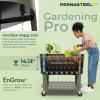 image:imagePermasteel Raised Garden Bed with Legs 402037 in Planter Box with EnGrow TrueSoil Technology for Vegetables Flowers Herbs and Fruit Outdoor Indoor Storage Shelf Wood BrownGreen