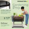 image:imagePermasteel Raised Garden Bed with Legs 402037 in Planter Box with EnGrow TrueSoil Technology for Vegetables Flowers Herbs and Fruit Outdoor Indoor Storage Shelf Wood BrownIvory
