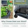 image:imagePermasteel Raised Garden Bed with Legs 402037 in Planter Box with EnGrow TrueSoil Technology for Vegetables Flowers Herbs and Fruit Outdoor Indoor Storage Shelf Wood BrownNavy Blue