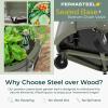 image:imagePermasteel Raised Garden Bed with Legs 402037 in Planter Box with EnGrow TrueSoil Technology for Vegetables Flowers Herbs and Fruit Outdoor Indoor Storage Shelf Wood BrownGreen