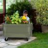 image:imagePermasteel Raised Garden Bed with Legs 402037 in Planter Box with EnGrow TrueSoil Technology for Vegetables Flowers Herbs and Fruit Outdoor Indoor Storage Shelf Wood BrownGreen