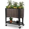 image:imagePermasteel Raised Garden Bed with Legs 402037 in Planter Box with EnGrow TrueSoil Technology for Vegetables Flowers Herbs and Fruit Outdoor Indoor Storage Shelf Wood BrownWood Grain