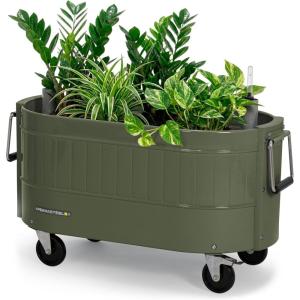 image:imagePermasteel Raised Garden Bed with Legs 402037 in Planter Box with EnGrow TrueSoil Technology for Vegetables Flowers Herbs and Fruit Outdoor Indoor Storage Shelf Wood BrownGreen