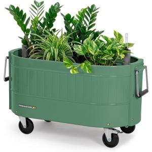 image:imagePermasteel Raised Garden Bed with Legs 402037 in Planter Box with EnGrow TrueSoil Technology for Vegetables Flowers Herbs and Fruit Outdoor Indoor Storage Shelf Wood BrownSage